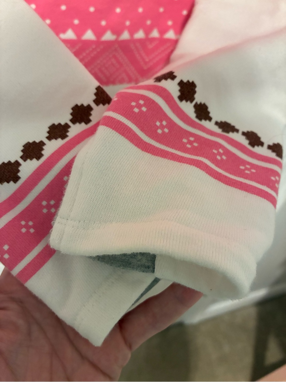 Women's Pink Reindeer Pattern Double Hoodie Sweatshirt - Picture 7 of 8